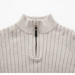 Men’s Half-Turtleneck Zip-Up Sweater – Slim Fit Long Sleeve Pullover Winter Fashion Top