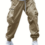 Men’s Multi-Pocket Cargo Pants – Casual Hip-Hop Drawstring Trousers for Outdoor, Streetwear, and Sports
