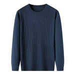 Spring & Autumn Men's Sweater – Loose Fit Solid Color Long Sleeve Pullover for Middle-aged Men