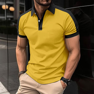 Men’s Short Sleeve Business Polo Shirt – Casual Cotton Blend Summer Top for Office & Daily Wear