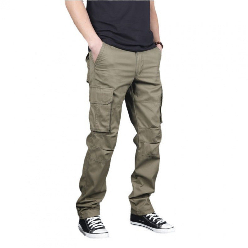 Men's Multi-pocket 100% Cotton Cargo Pants – Plus Size Workwear Trousers for Daily & Outdoor Use