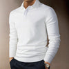 Men’s Solid Color Fashion Lapel Long Sleeve Polo Shirt – Loose Fit Daily Wear Top in Multiple Colors