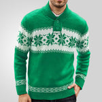 Men's Christmas Jacquard Pullover Sweater – Winter Thick Knitwear, Long Sleeve Casual Fashion Top
