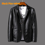 Leather Men's Autumn and Winter Jacket – Thin Lapel PU Coat with Pockets & Classic Style