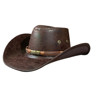 Leather Retro Western Fedora Hat – Ethnic Style Denim Hat for Men & Women | Sunshade, Breathable, Summer Hat