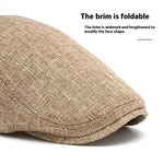 Men’s Retro Peaked Beret – Breathable Cotton & Linen Cap | Adjustable, Sunshade, Summer Sun Protection