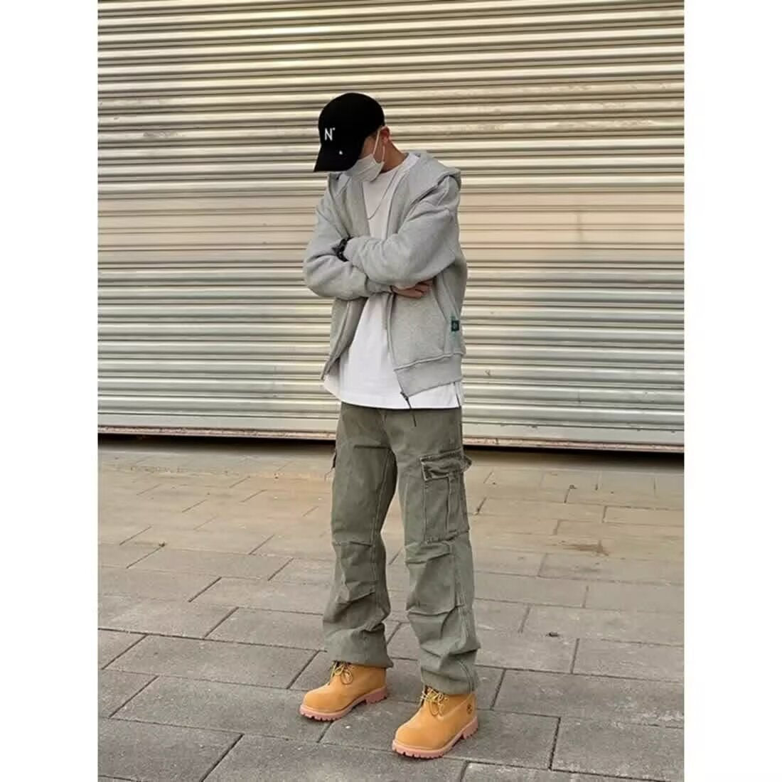 Loose Straight Heavy Stone Washed Retro Denim Trousers – Casual Cotton Jeans for Men