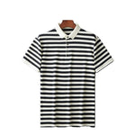 Men’s Lapel Jacquard Striped Shirt | Breathable Summer Business Casual Short Sleeve Top