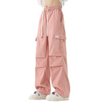 Couple American Retro High Street Pleated Straight Cargo Pants – Trendy Teen Fashion Trousers