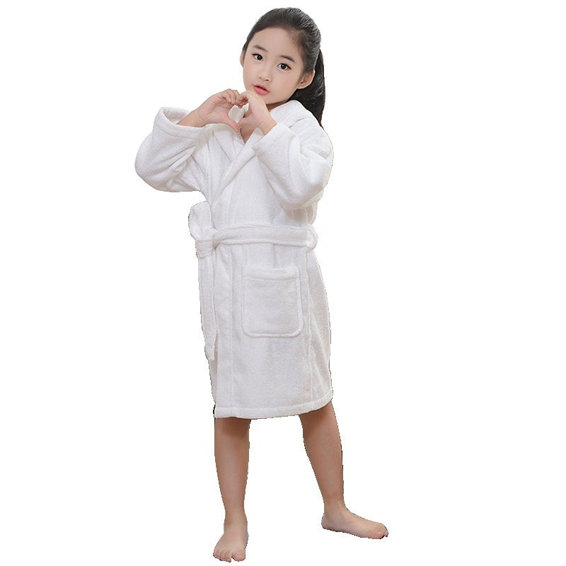 Pure Cotton Hotel Bathrobe – Thick Towel Material Nightgown for Men, Women & Kids | Soft Comfortable Homewear