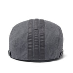 Men’s Letter Beret – Breathable Cotton Sun Hat | Adjustable Flat Top, English Letter Design, Spring Sun Protection