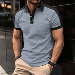 Men’s Short Sleeve Business Polo Shirt – Casual Cotton Blend Summer Top for Office & Daily Wear