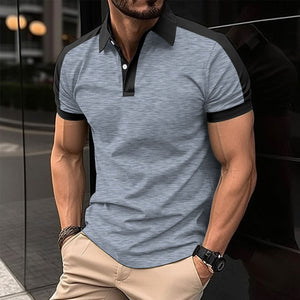 Men’s Short Sleeve Business Polo Shirt – Casual Cotton Blend Summer Top for Office & Daily Wear