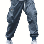 Men’s Multi-Pocket Cargo Pants – Casual Hip-Hop Drawstring Trousers for Outdoor, Streetwear, and Sports