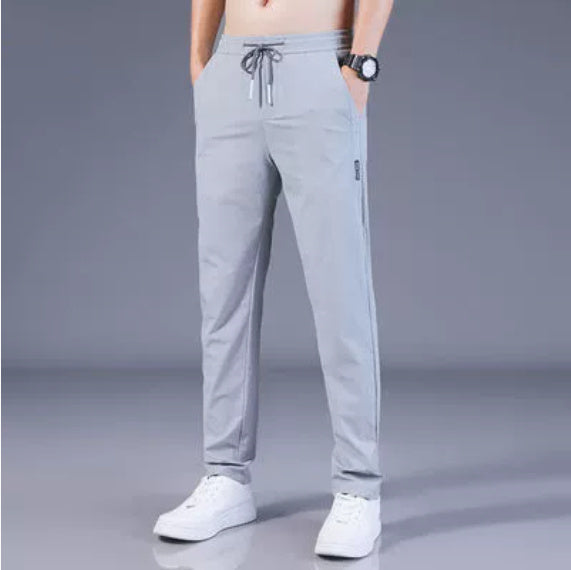 Men's Drawstring Trousers – Thin Casual Pants Korean Style Loose Straight Sweatpants for Summer