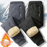 Men’s Winter Sweatpants – Plush Fleece Thermal Pants, Lambswool Lined, Waterproof, Windproof, Warm Casual Trousers