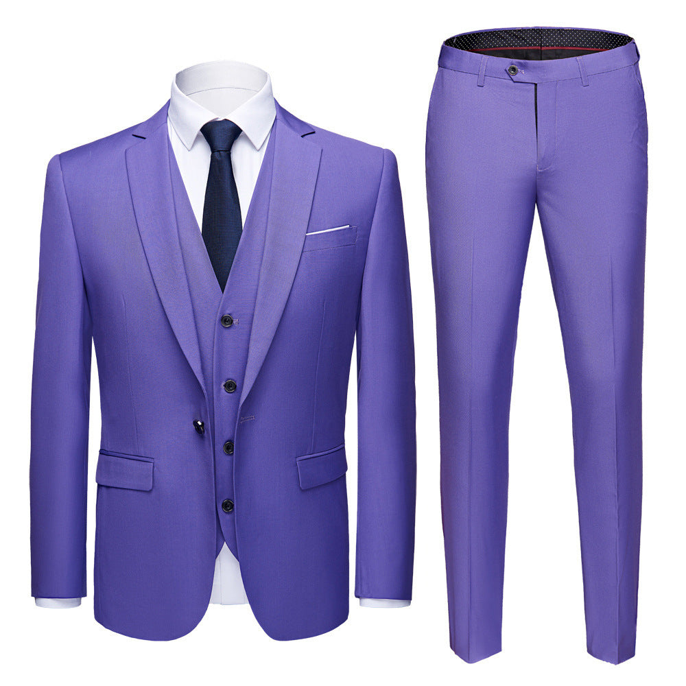 Men’s Business Suit Set – Classic One-Button Wedding Dress Suit for Formal Events & Office Wear