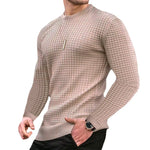 Trend Crew Neck Pullover for Men – Loose Fit Cotton Knit Sweater, Long Sleeve Casual Top