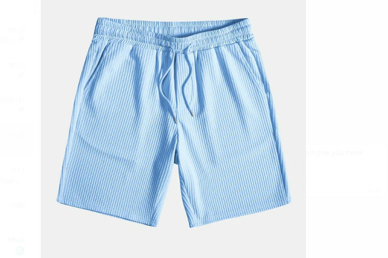 Men’s Casual Beachwear Two-Piece Set – Loose Short Sleeve & Shorts | Summer Striped Outfit for Daily Comfort