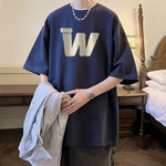American Retro Heavy Cotton T-Shirt for Men – Loose Fit Half Sleeve Street Style Casual Top