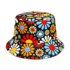 Colorful Flowers Bucket Hat – Retro Sun Hat | Polyester, Breathable, Sun Protection, Casual Outdoor Hat for Men & Women