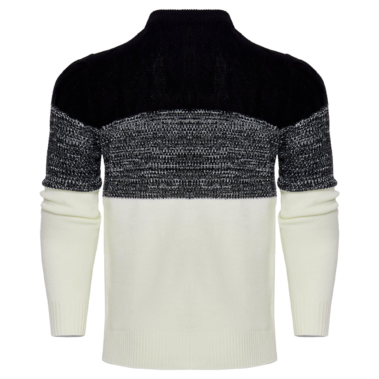 Men's Color Block Cable Knit Sweater – Long Sleeve Pullover for Casual, Outdoor, and Daily Wear