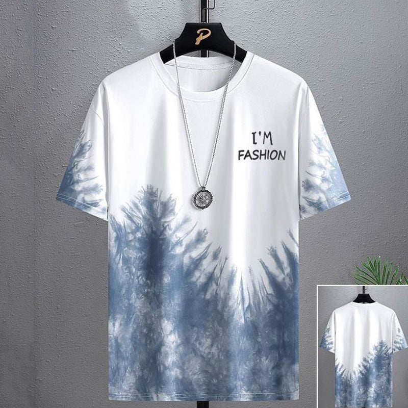 Gradient Casual T-shirt for Men | Half-length Sleeve Summer Top | Korean Style Sportswear