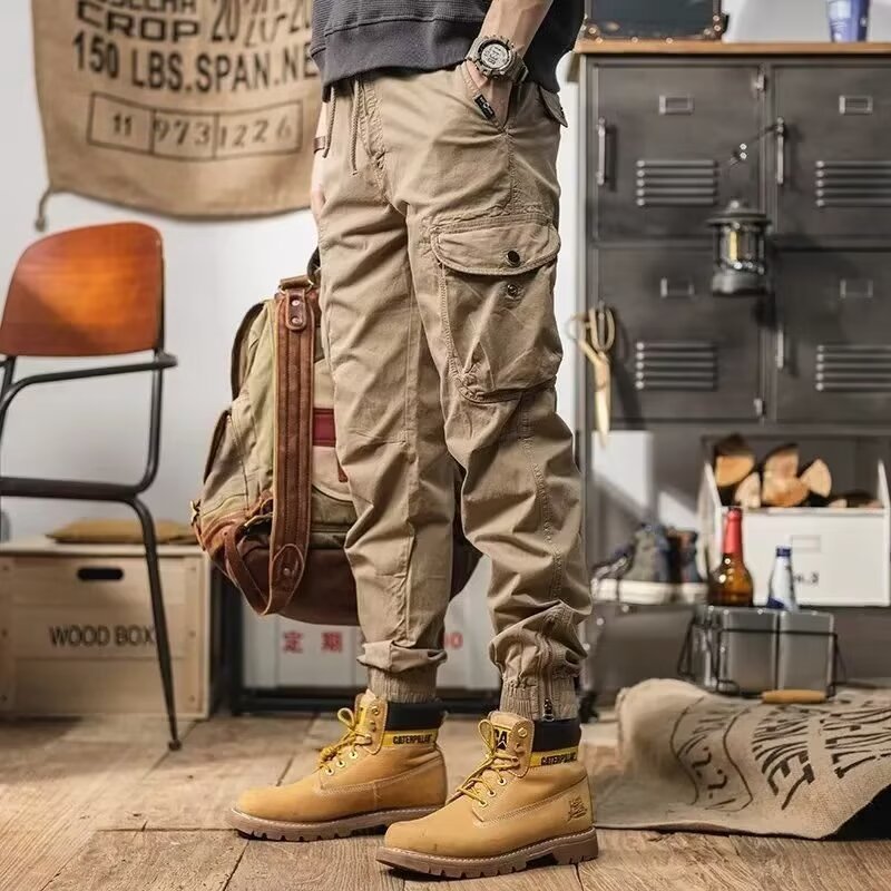 Loose Trendy Casual Jogger Pants for Men – Comfortable Street Style Overalls with Drawstring Waist