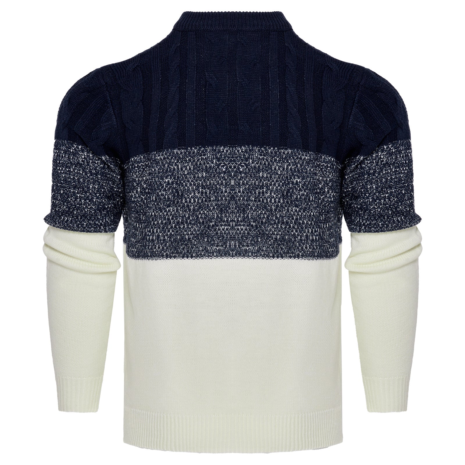 Men's Color Block Cable Knit Sweater – Long Sleeve Pullover for Casual, Outdoor, and Daily Wear