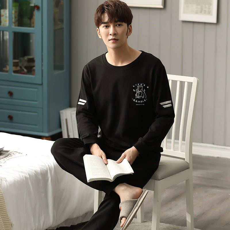 Men’s Cotton Long Sleeve Pajamas – Comfortable Pullover Homewear | Leisure, Sleep & Outdoor Wear