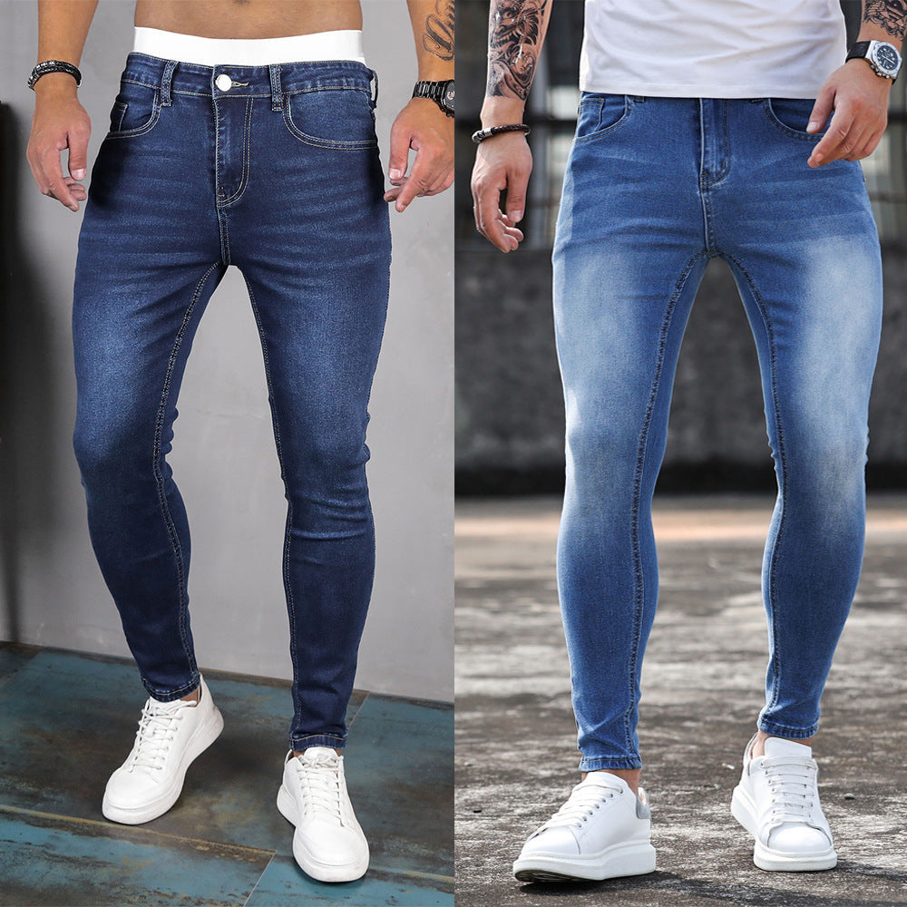 Men's Fashion Casual Stretch Skinny Jeans – Slim Fit Korean Style Denim Pants