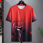 Gradient Casual T-shirt for Men | Half-length Sleeve Summer Top | Korean Style Sportswear