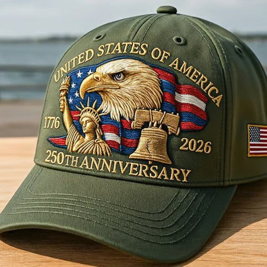 Embroidered American Eagle Head 250 Weeks Old Baseball Cap – Cotton Adjustable Dome Hat for Men & Women