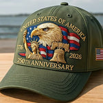 Embroidered American Eagle Head 250 Weeks Old Baseball Cap – Cotton Adjustable Dome Hat for Men & Women