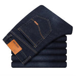New Men's Jeans Slim Straight Denim Pants – Mid Waist Cotton Trousers for Casual Everyday Style