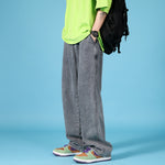 Men's Straight Loose Jeans Hip Hop Cargo Denim Pants – Casual Street Style Zipper Trousers