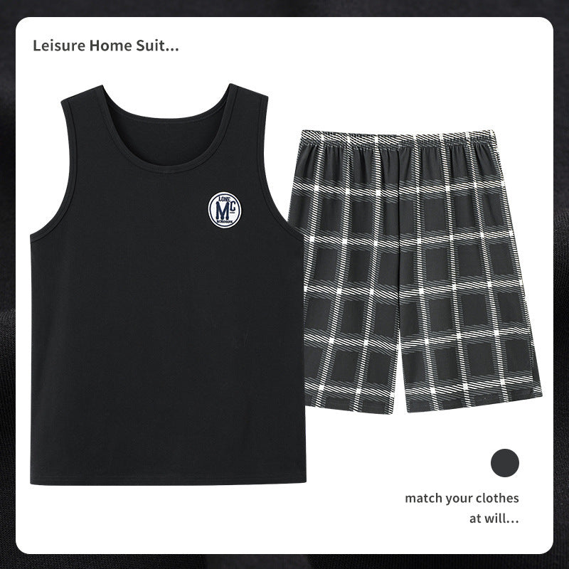 Men’s Cotton Sleeveless Pajamas – Sweat-Absorbent, Breathable Pullover | Casual Summer Homewear