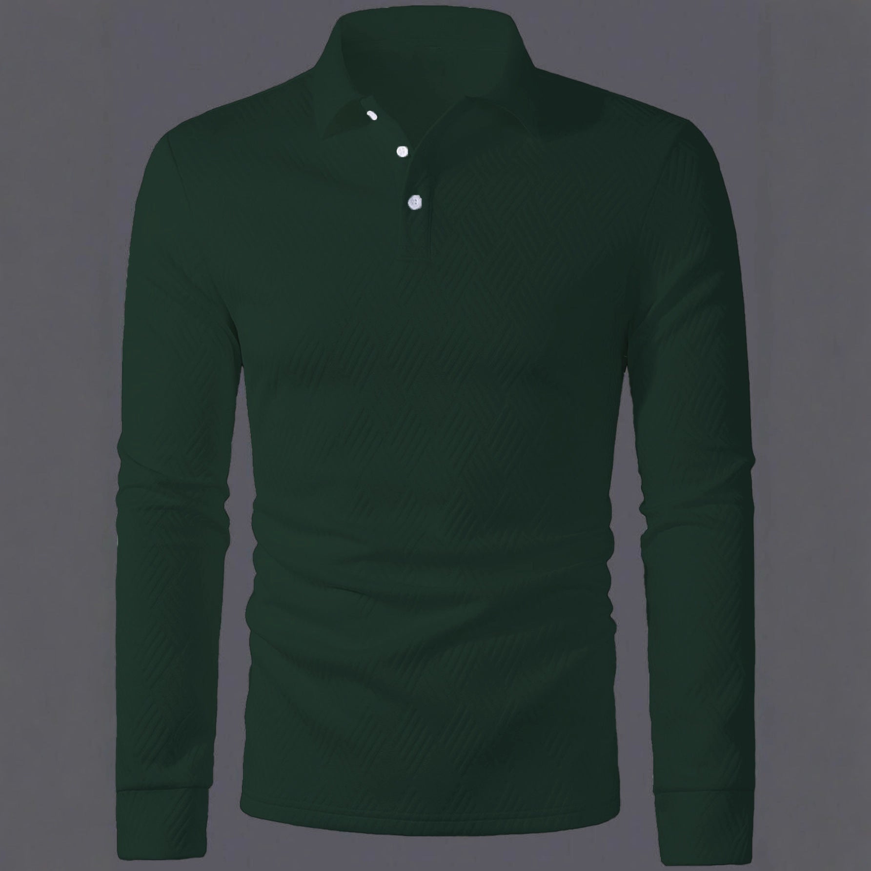 Men’s Solid Color Fashion Lapel Long Sleeve Polo Shirt – Loose Fit Daily Wear Top in Multiple Colors