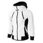 Men's Zip UP Hooded Jacket | Fake Two Piece Sports Cardigan | Casual Slim Fleece Sweatshirt Jacket