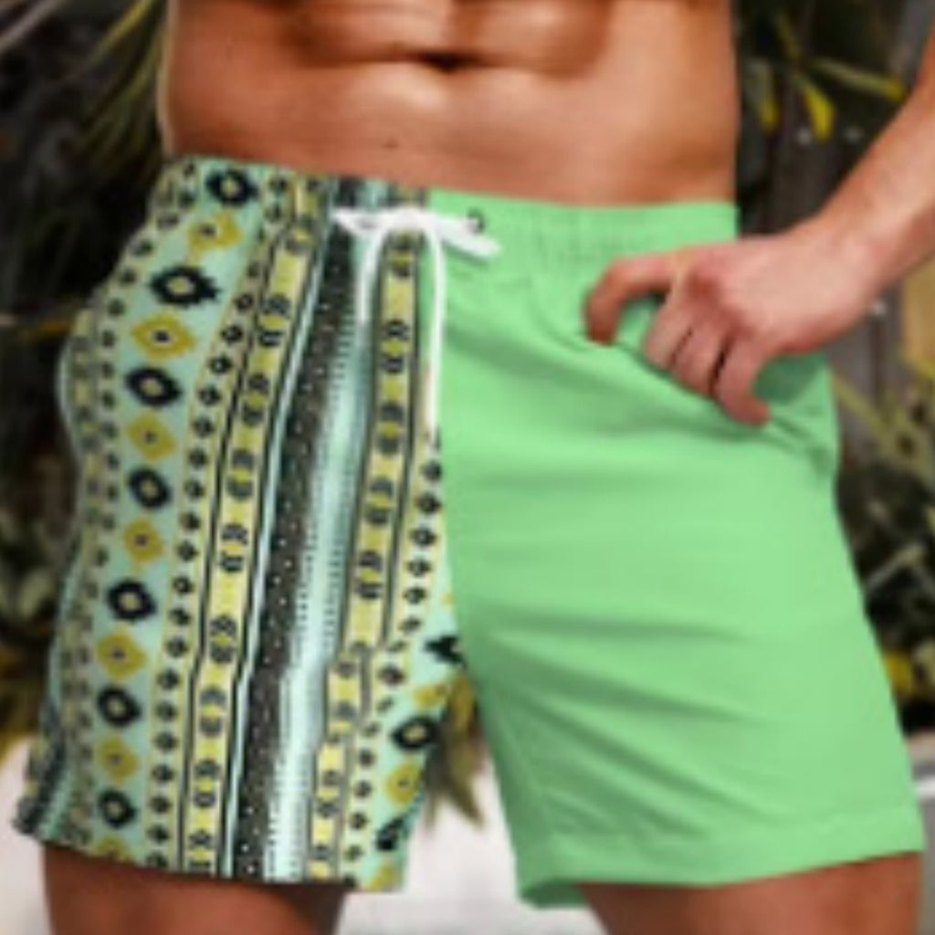Men's Casual Quick-Drying Beach Shorts – Printed Summer Swimwear | Lightweight Loose Fit