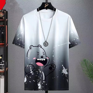 Gradient Casual T-shirt for Men | Half-length Sleeve Summer Top | Korean Style Sportswear