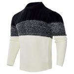 Men's Color Block Cable Knit Sweater – Long Sleeve Pullover for Casual, Outdoor, and Daily Wear