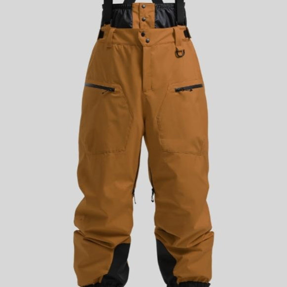 Men's Waterproof Strap Ski Pants – Thickened Winter Snow Pants with Flame Retardant Fabric