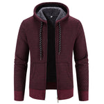 Men's Winter Coat – Zipper Hoodie with Drawstring, Thick Plush Lined Casual Slim-Fit Jacket for Plus Sizes