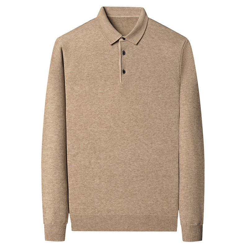 Men’s Winter Wool Lapel Long Sleeve Shirt – Thick Warm Casual Top for Cold Weather