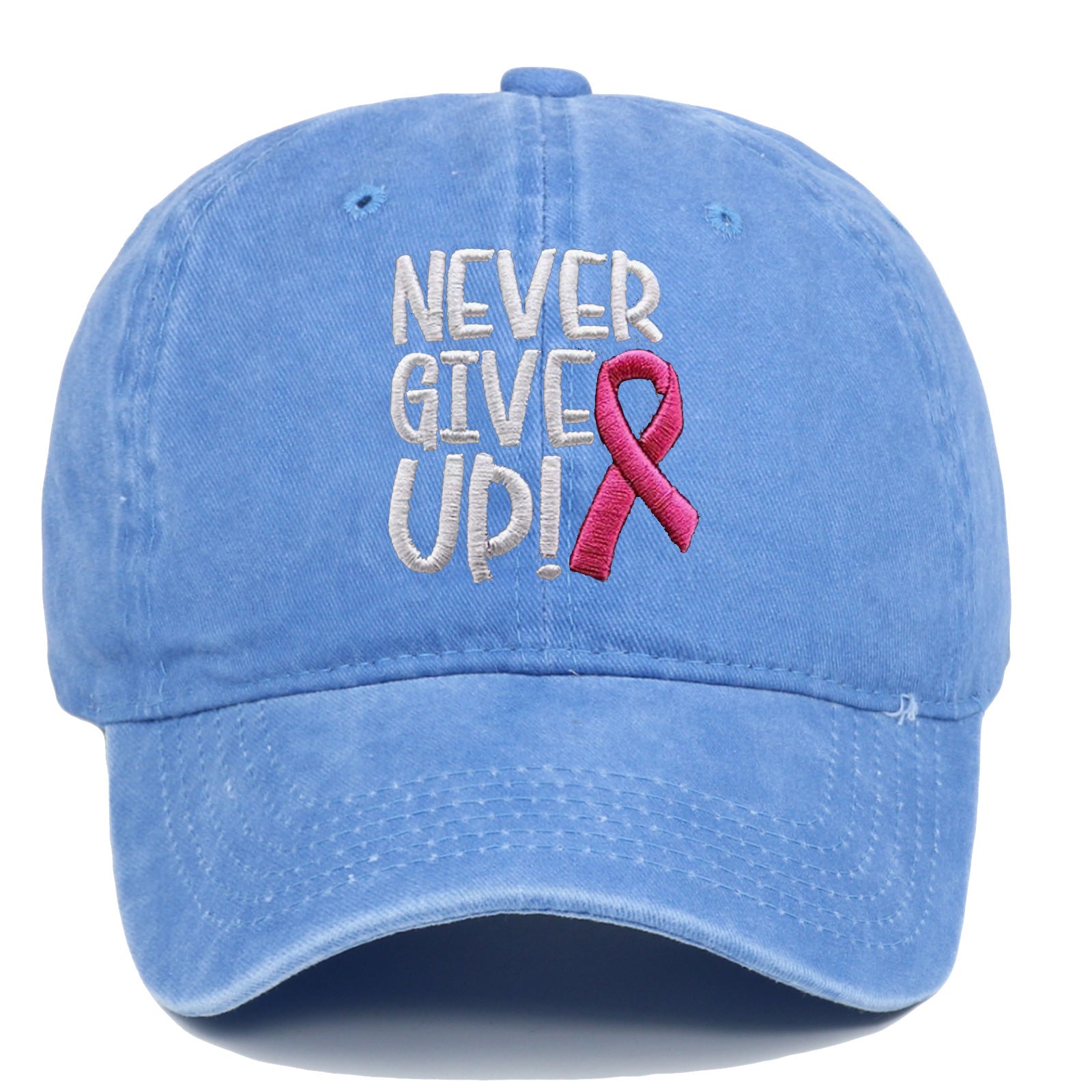 Breast Ribbon Embroidered Baseball Cap – Cotton Peaked Hat & Bucket Hat for Men and Women | Windproof Ins Style