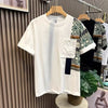 Men’s Summer Color Matching T-shirt | Slim Fit Camouflage Work Style Top