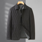 Men's Jacket Lightweight Business | Diamond Lattice Shirt Autumn Winter Coat | Padded Polyester Fiber for Youth