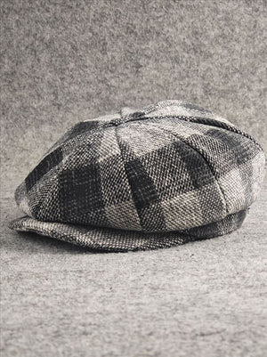 European & American Style Pattern Octagonal Cap – Winter Warm Hat | Casual, Dome Crown, Medium to Extra Large Sizes