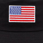 Stars & Stripes Embroidered Fisherman Bucket Hat – Sun-proof, Stylish, Acrylic Fiber, Unisex, Four Seasons Outdoor Hat